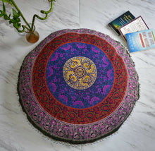 Load image into Gallery viewer, - Floor Pillow 32 Inch Round Meditation Cushion--Cover &amp; Insert -- 4 Rings