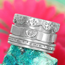 Load image into Gallery viewer, 925 Sterling Silver Ring Spinner Chunky Wide Band Meditation Boho Size 6 7 8 9