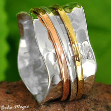 Load image into Gallery viewer, Sterling Silver 925 Spinning Ring Meditation Spin Spinner Tapping Size Boho Co2