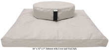 Load image into Gallery viewer, Zafu &amp; Zabuton Meditation Set, Organic Buckwheat fill, Cotton Hemp, Made in USA