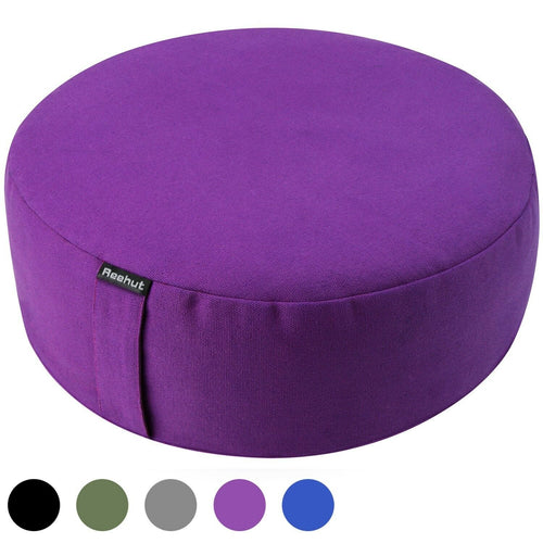 REEHUT Zafu Yoga Meditation Bolster Pillow Cushion Filled with Buckwheat - Ro...