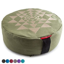 Load image into Gallery viewer, Peace Yoga Zafu Meditation Yoga Buckwheat Filled Cotton Bolster Pillow Cushion