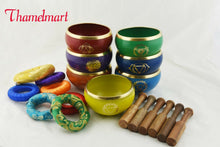 Load image into Gallery viewer, Chakra Healing Tibetan Singing Bowls Set of 7 for Meditation-handmade in Nepal