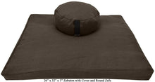 Load image into Gallery viewer, Zafu &amp; Zabuton Meditation Set, Organic Buckwheat fill, Cotton Hemp, Made in USA