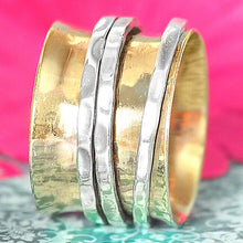 Load image into Gallery viewer, Sterling Silver 925 Spinning Ring Meditation Spin Spinner Spiral Chic New Co1