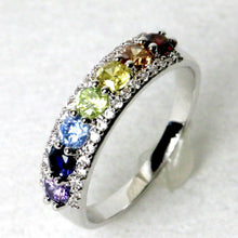 Load image into Gallery viewer, Seven Chakra Meditation Ring Rainbow Ring Healing Stone Ring
