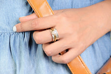 Load image into Gallery viewer, Sterling Silver 925 Moonstone Spinner Ring White Stone Band Meditation Size 7 8