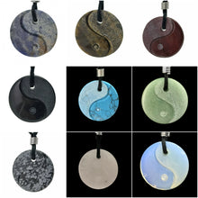 Load image into Gallery viewer, Yin Yang Gemstone Hand Carved Pendant Necklace Balance Meditation Zen Art Taiji