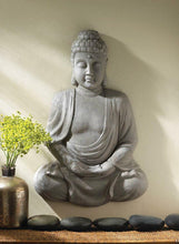 Load image into Gallery viewer, large 2&#39; tall WALL HANGING statue wall art sculpture BUDDHA sitting Meditation