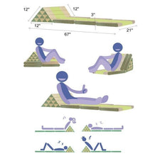 Load image into Gallery viewer, Thai Cushion Yoga Meditation Sleeping Pad Zen Lounge Triangle Folding Mat Green
