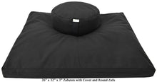 Load image into Gallery viewer, Zafu &amp; Zabuton Meditation Set, Organic Buckwheat fill, Cotton Hemp, Made in USA