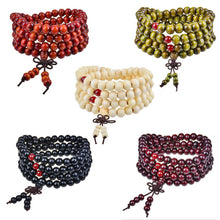 Load image into Gallery viewer, 1PC Sandalwood Buddhist Meditation 8mm*108 Prayer Bead Mala Bracelet Necklace