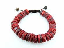 Load image into Gallery viewer, Red Embedded Yak Bone Medicine Healing Wrist Mala Bracelet for Meditation
