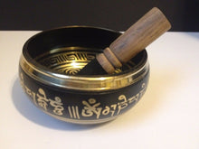 Load image into Gallery viewer, 5&quot; Tibetan Singing Bowl Black Meditation with Cushion and Mallet 3 day delivery