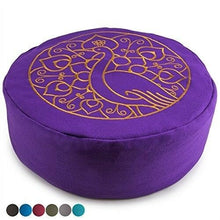 Load image into Gallery viewer, Peace Yoga Zafu Meditation Yoga Buckwheat Filled Cotton Bolster Pillow Cushion