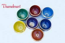 Load image into Gallery viewer, Chakra Healing Tibetan Singing Bowls Set of 7 for Meditation-handmade in Nepal