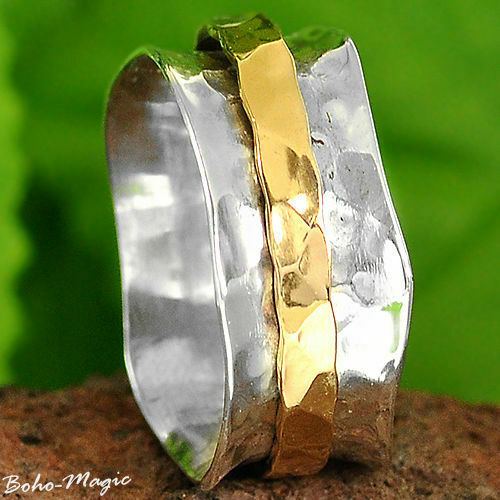 Sterling Silver 925 Spinning Ring Meditation Spin Spinner Tapping Jewelry