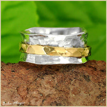 Load image into Gallery viewer, Sterling Silver 925 Spinning Ring Meditation Spin Spinner Tapping Jewelry