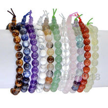 Load image into Gallery viewer, 8mm Natural Gemstone Beads Buddhist Prayer Yoga Meditation Wrist Rosary Bracelet