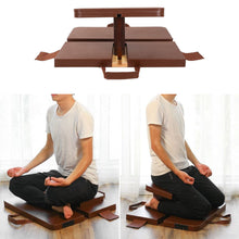 Load image into Gallery viewer, PORTABLE FOLDING MEDITATION STOOL WOOD ZEN GARDEN BENCH YOGA CHAIR KNEELING PAD