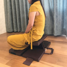 Load image into Gallery viewer, PORTABLE FOLDING MEDITATION STOOL WOOD ZEN GARDEN BENCH YOGA CHAIR KNEELING PAD