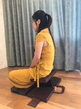 Load image into Gallery viewer, Zen Meditation Wooden Stool Bench Folding Kneelin Yoga Cushion Pad Mat Chair US