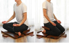 Load image into Gallery viewer, Zen Meditation Wooden Stool Bench Folding Kneelin Yoga Cushion Pad Mat Chair US
