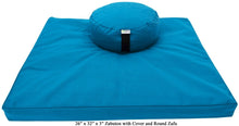 Load image into Gallery viewer, Zafu &amp; Zabuton Meditation Set, Organic Buckwheat fill, Cotton Hemp, Made in USA