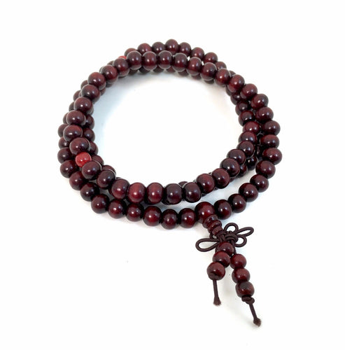 Sandalwood 108 Prayer Bead Mala Bracelet Necklace Buddhist Meditation 6mm Red