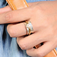 Load image into Gallery viewer, Sterling Silver 925 Moonstone Spinner Ring White Stone Band Meditation Size 7 8