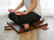 Load image into Gallery viewer, Zen Meditation Wooden Stool Bench Folding Kneelin Yoga Cushion Pad Mat Chair US