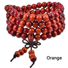 Load image into Gallery viewer, 1PC Sandalwood Buddhist Meditation 8mm*108 Prayer Bead Mala Bracelet Necklace