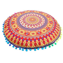 Load image into Gallery viewer, Mandala Large Round Floor Pillow Boho Meditation Throw Pillow Cushion Cover