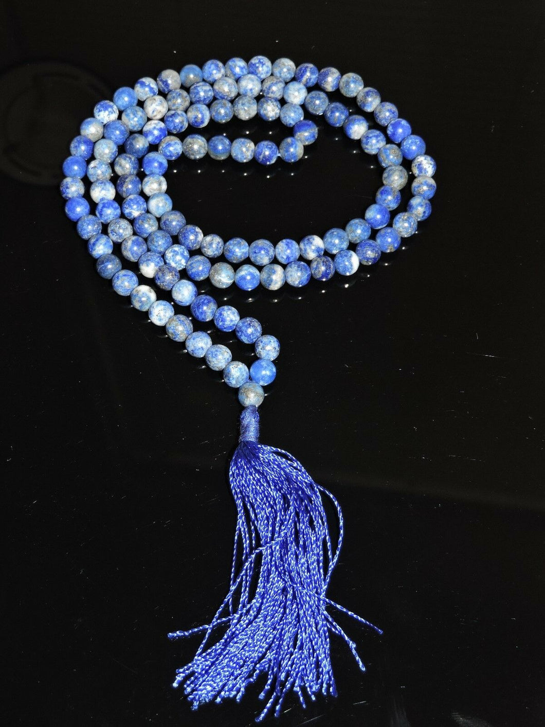 Necklace Meditation Prayer Beads Mala Natural Lapis Lazuli India