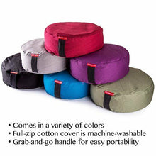 Load image into Gallery viewer, Purple Zafu Meditation Yoga Buckwheat Filled Cotton Bolster Pillow Cushion 2278