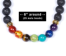 Load image into Gallery viewer, 7 Chakra Healing Bracelet Real Stones Natural Gemstone Yoga Meditation Jewelry