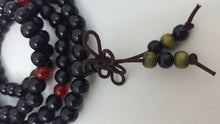 Load image into Gallery viewer, Sandalwood 108 Prayer Bead Mala Bracelet Necklace Buddhist Meditation 6mm Black