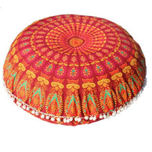 Load image into Gallery viewer, Mandala Large Round Floor Pillow Boho Meditation Throw Pillow Cushion Cover